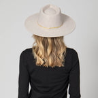 Women's Fedora with Chevron Gold Chain Trim