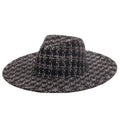 Aria - Wide Brim Fedora with Textured Mixed Tweed Fabric
