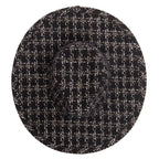 Aria - Wide Brim Fedora with Textured Mixed Tweed Fabric