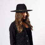 Women's Fedora with Leopard Printed Underbrim
