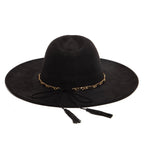 Women's Fedora with Leopard Printed Underbrim