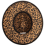 Women's Fedora with Leopard Printed Underbrim