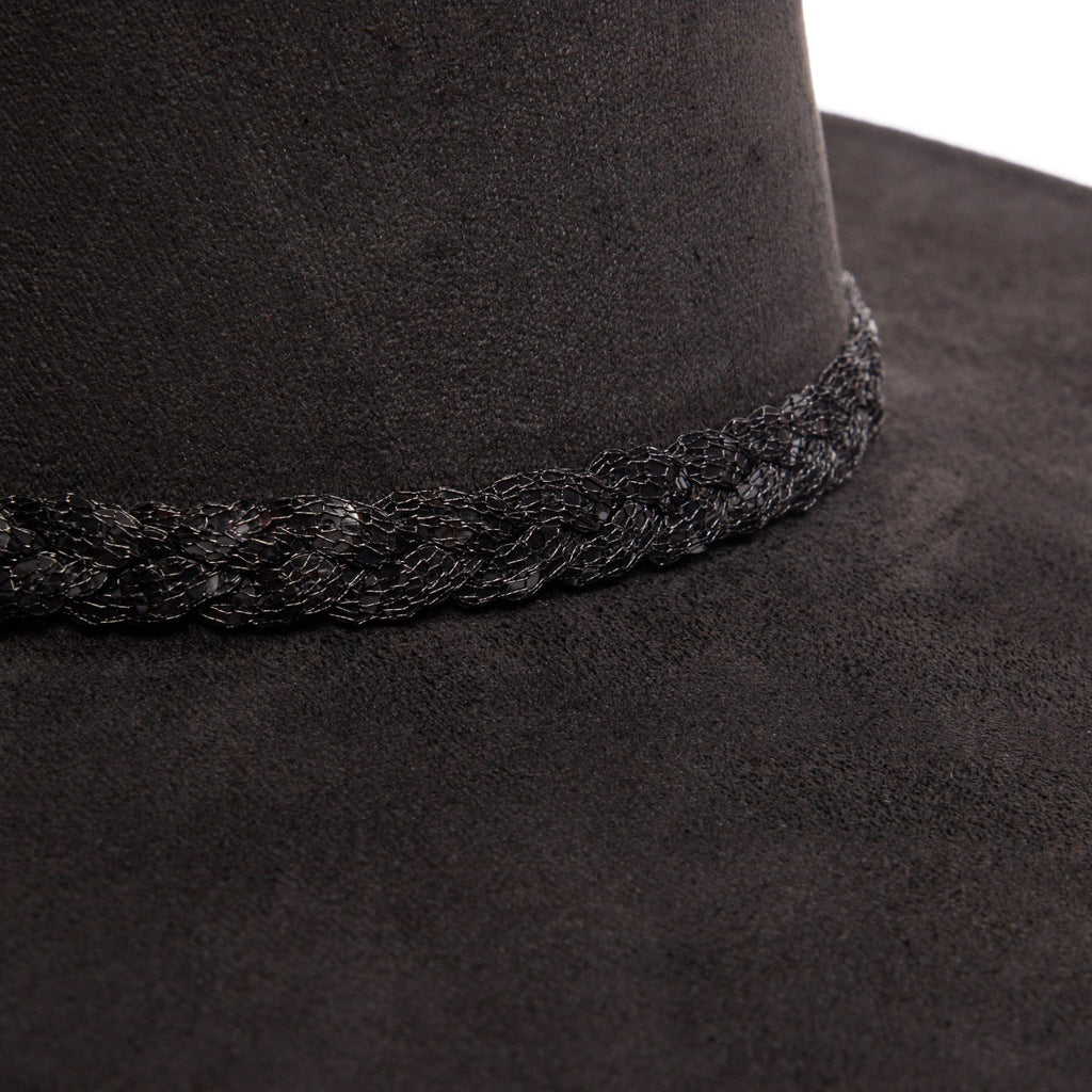 Women's Fedora with Tonal Braided Sequin Band