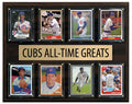 Chicago Cubs All Time Greats Legends Plaque 8 Cards Ernie Banks Ryne Sandberg Ron Santo