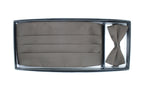 Men's Brown Satin Cummerbund & Bow Tie Set – Adjustable Tuxedo Set