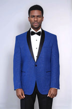 Shawl Lapel Navy Blue Men Dinner Jacket - Wessi