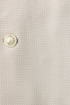 Beige Textured Gold Metal Button Slim Fit Men's Blazer Jacket - Wessi