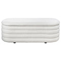Cabana White Boucle Bench w/Storage