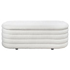 Cabana White Boucle Bench w/Storage
