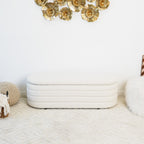 Cabana White Boucle Bench w/Storage