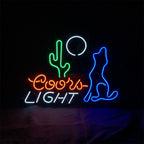Cactus Moon Wolf Coyote Coors Light Beer Neon Signs