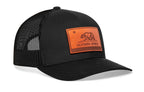 California Flag Trucker Hat  |  Leather CA Snapback