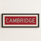 Framed Cambridge Crimson and Gray Bus Scroll