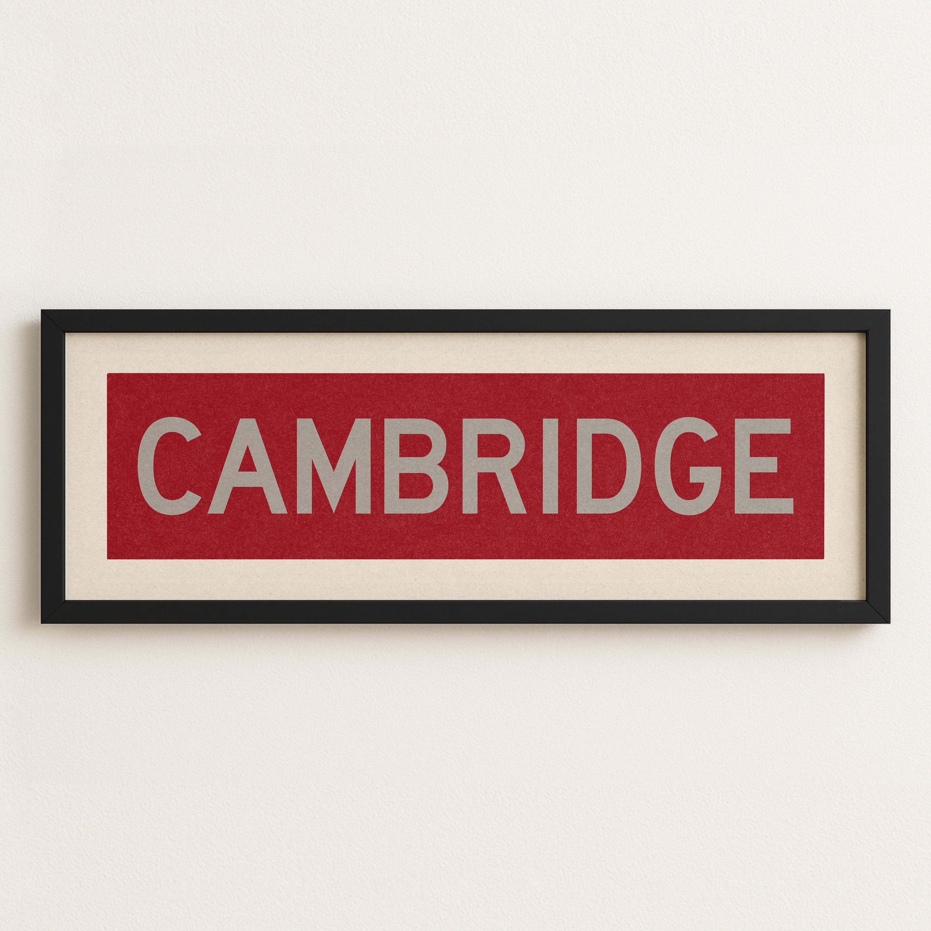 Framed Cambridge Crimson and Gray Bus Scroll