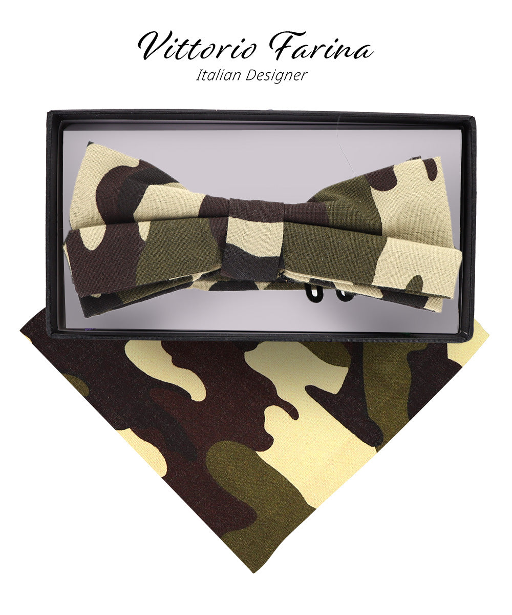 Vittorio Farina Men's Kente Satin Bow Tie & Pocket Square in Gift Box