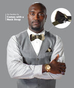 Vittorio Farina Men's Kente Satin Bow Tie & Pocket Square in Gift Box