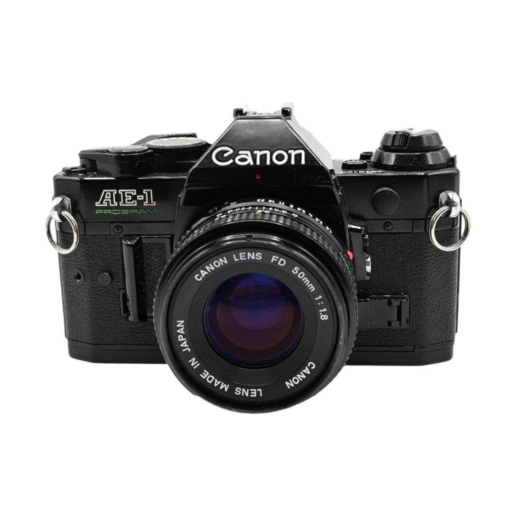 Canon AE1 Program Black Vintage 35mm Film Camera w/ 50mm Lens