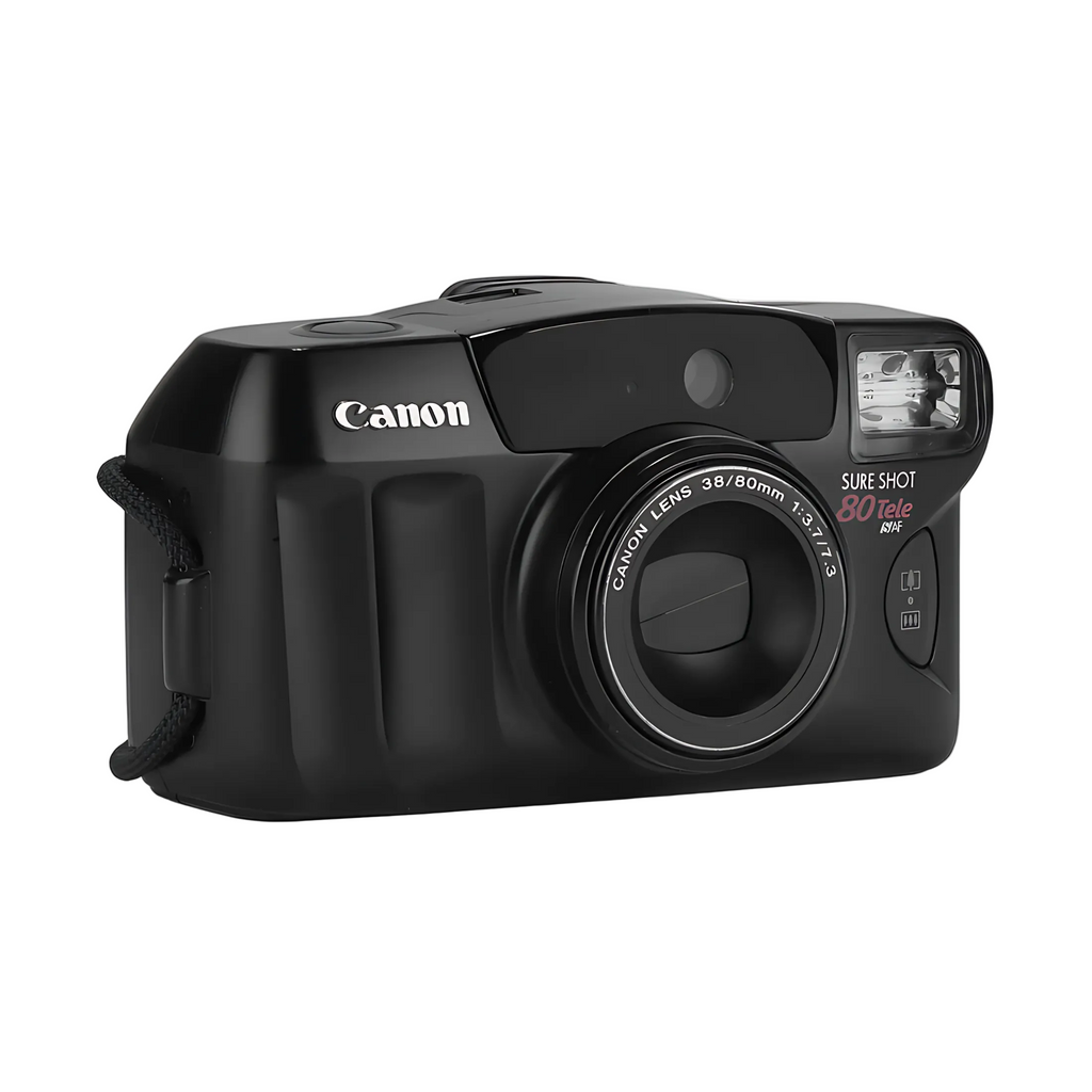 Canon Sure Shot 80 Tele 35mm Point and Shoot Film Camera w/ Dual Lens System 38mm f/3.7 and 80mm f/7.3
