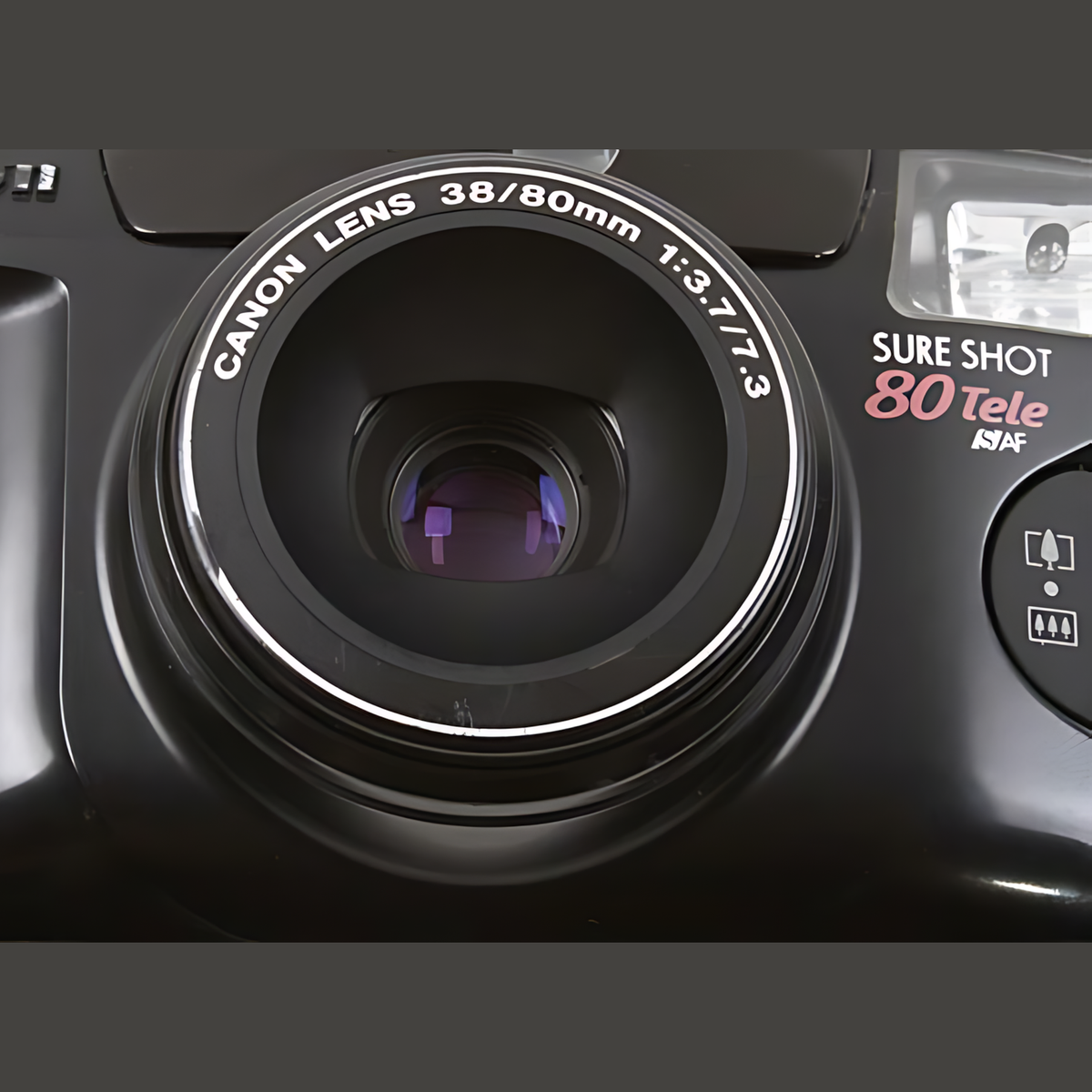 Canon Sure Shot 80 Tele 35mm Point and Shoot Film Camera w/ Dual Lens System 38mm f/3.7 and 80mm f/7.3