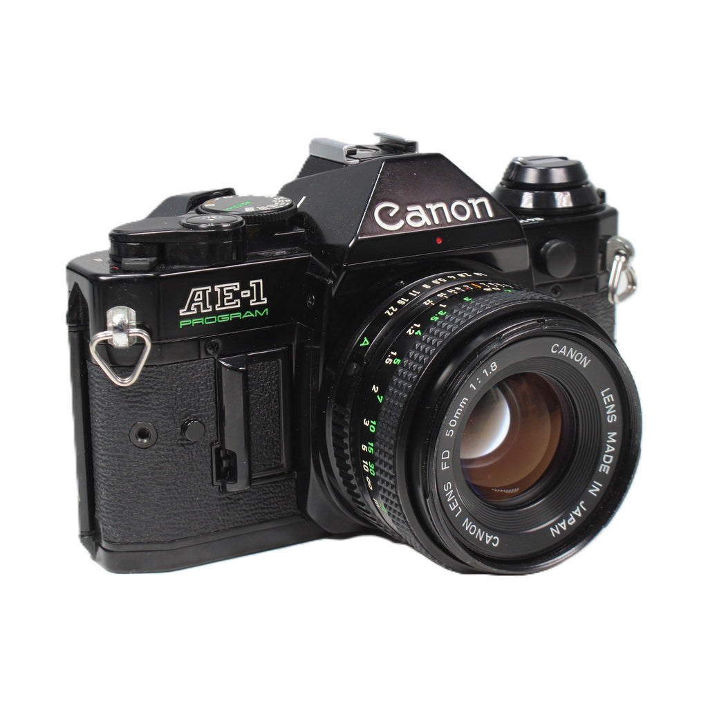 Canon AE-1 Program Black 35mm SLR Film Camera w/ 50mm lens