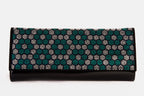 The Doha Black Leather Glitter Clutch