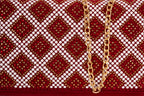 The Nampula Red Glitter Suede Leather Clutch