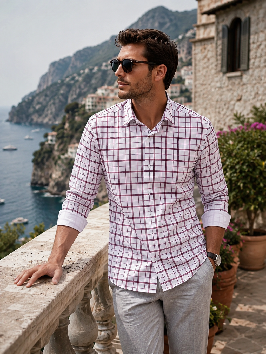 Carnaby Plaid Long Sleeve Tech Shirt