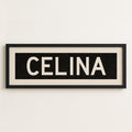 Framed Celina Bus Scroll Sign