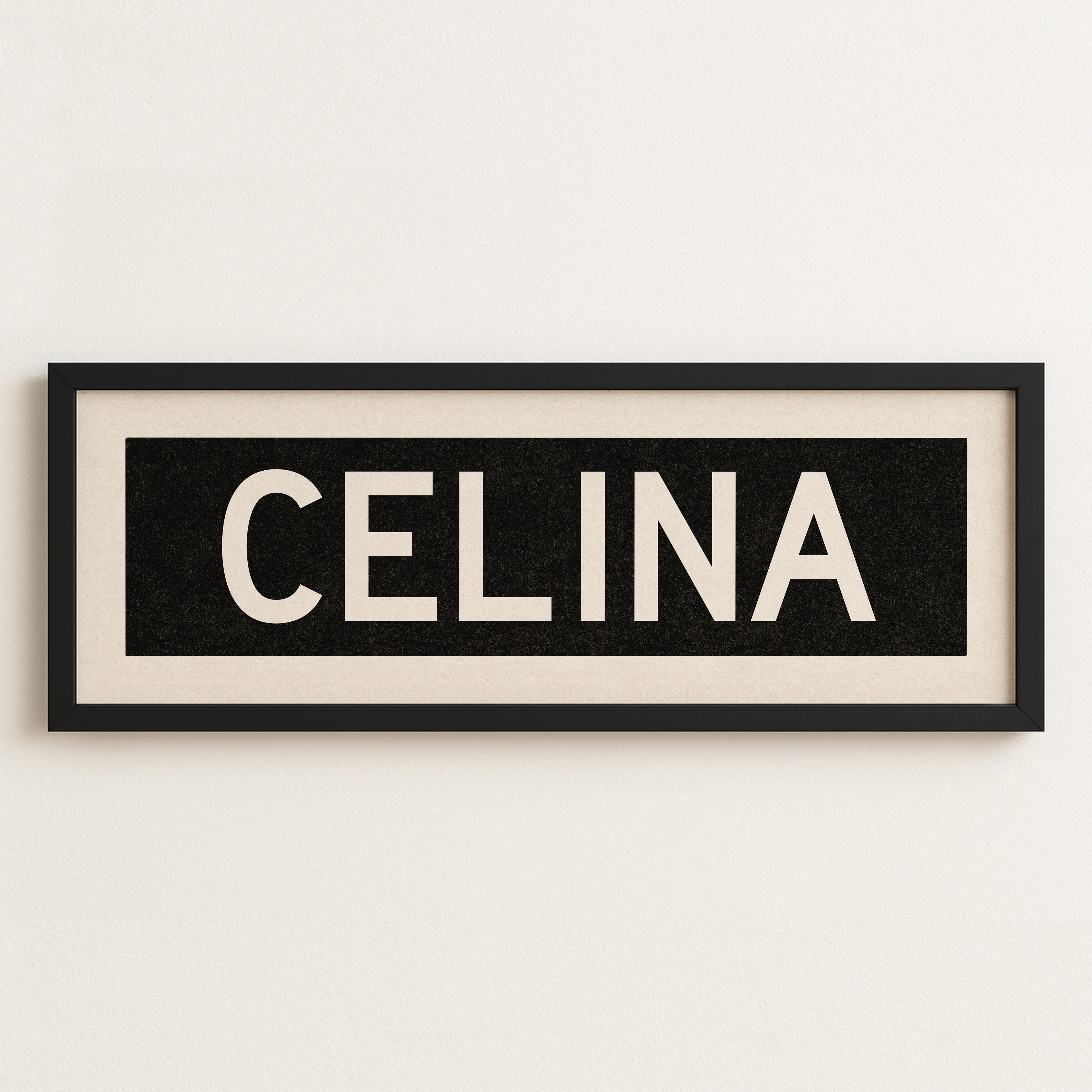 Framed Celina Bus Scroll Sign