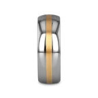 CENTURION 14K Gold Inlaid Domed Tungsten Ring 6mm or 8mm