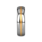 CENTURION 14K Gold Inlaid Domed Tungsten Ring 6mm or 8mm