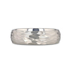CHANDLER Domed Hammered Finish White Tungsten Ring - 6mm or 8mm