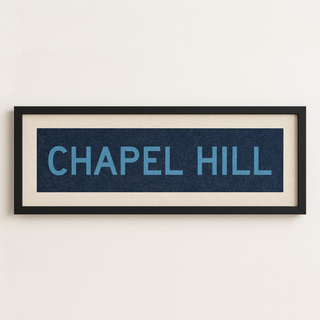 Framed Chapel Hill Blue Bus Scroll