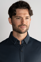 Long Sleeve Button Down Polo Dot // Charcoal