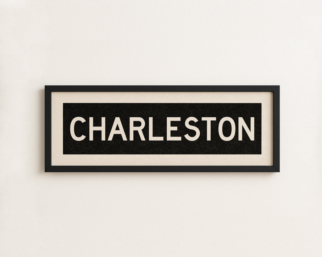 Framed Charleston South Carolina Bus Scroll
