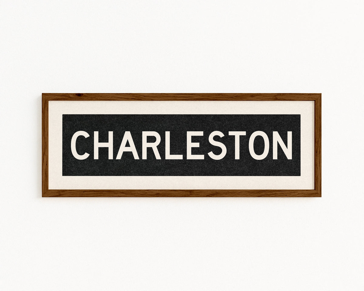 Framed Charleston South Carolina Bus Scroll