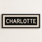 Framed Charlotte North Carolina Bus Scroll