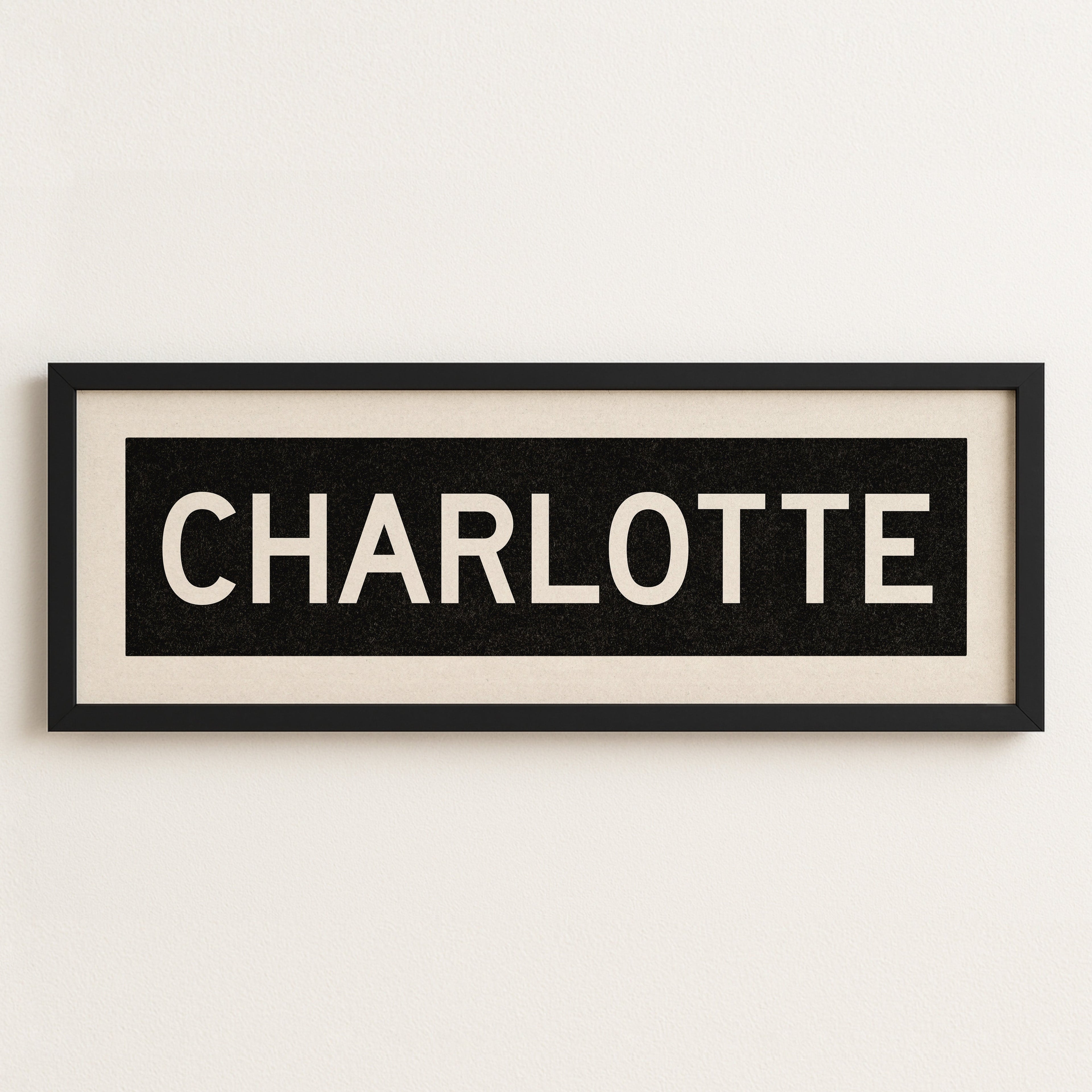 Framed Charlotte North Carolina Bus Scroll