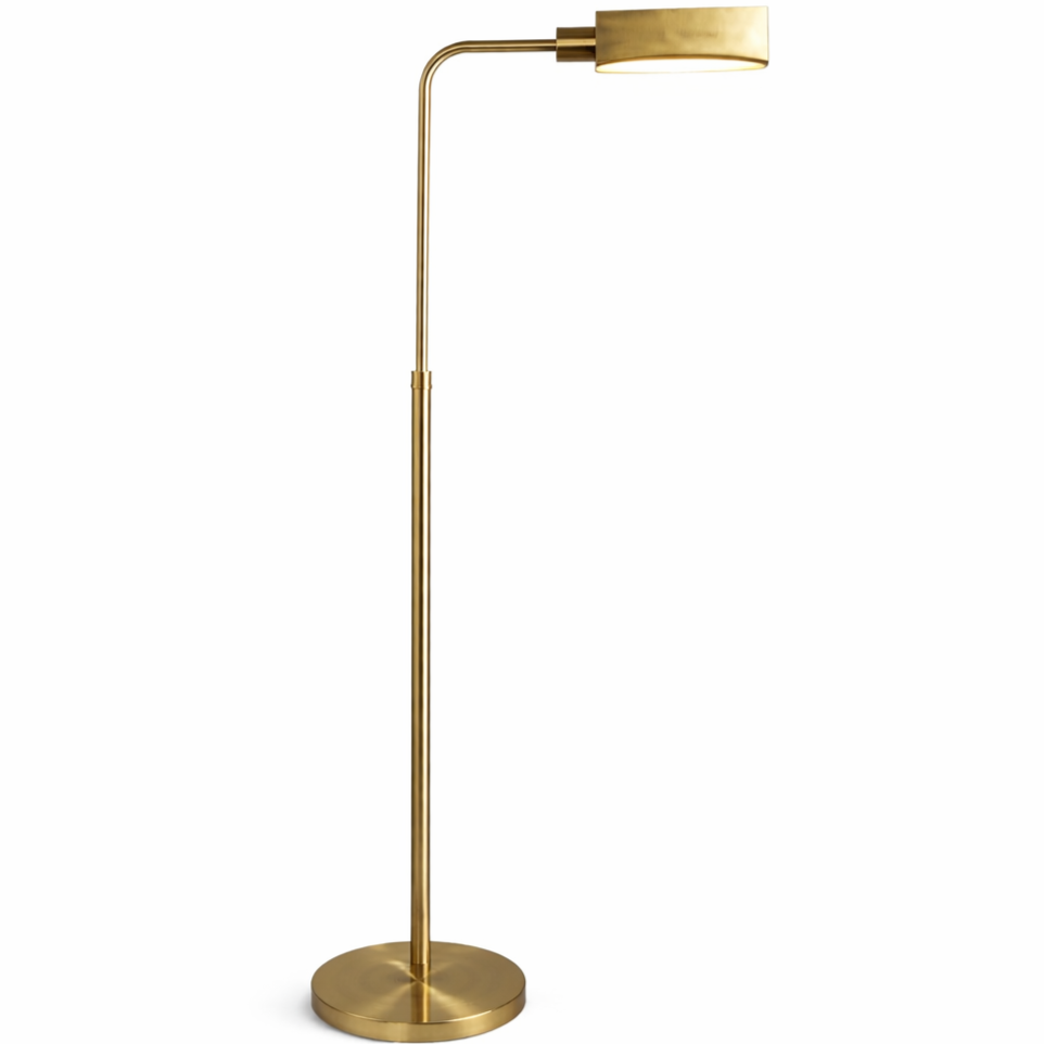 Elara Floor Lamp Gold outer and White inner