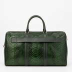 The Velar Green Hand-Painted Python Leather Weekender Bag