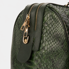 The Velar Green Hand-Painted Python Leather Weekender Bag