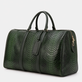 The Velar Green Hand-Painted Python Leather Weekender Bag