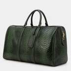 The Velar Green Hand-Painted Python Leather Weekender Bag
