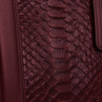 The Velar Burgundy Hand-Painted Python Leather Weekender Bag
