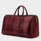 The Velar Burgundy Hand-Painted Python Leather Weekender Bag