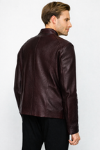 The Blanchard Burgundy Leather Men Jacket