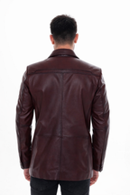 The Ravenna Burgundy Leather Men Jacket