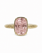 Sterling Silver Mini Pink Sapphire Cushion Ring