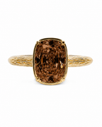 Sterling Silver Mini Chocolate Elongated Cushion Ring