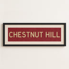 Framed Chestnut Hill Cardinal and Gold Bus Scroll